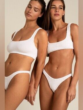 Reina Olga Ginny Scrunch Bikini Crinkle White One Size